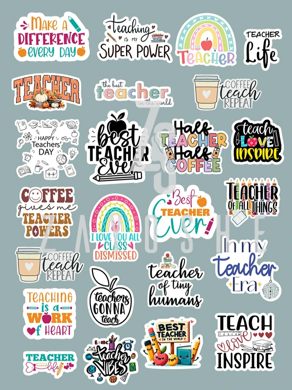 Teacher-Themed Stickers Collection