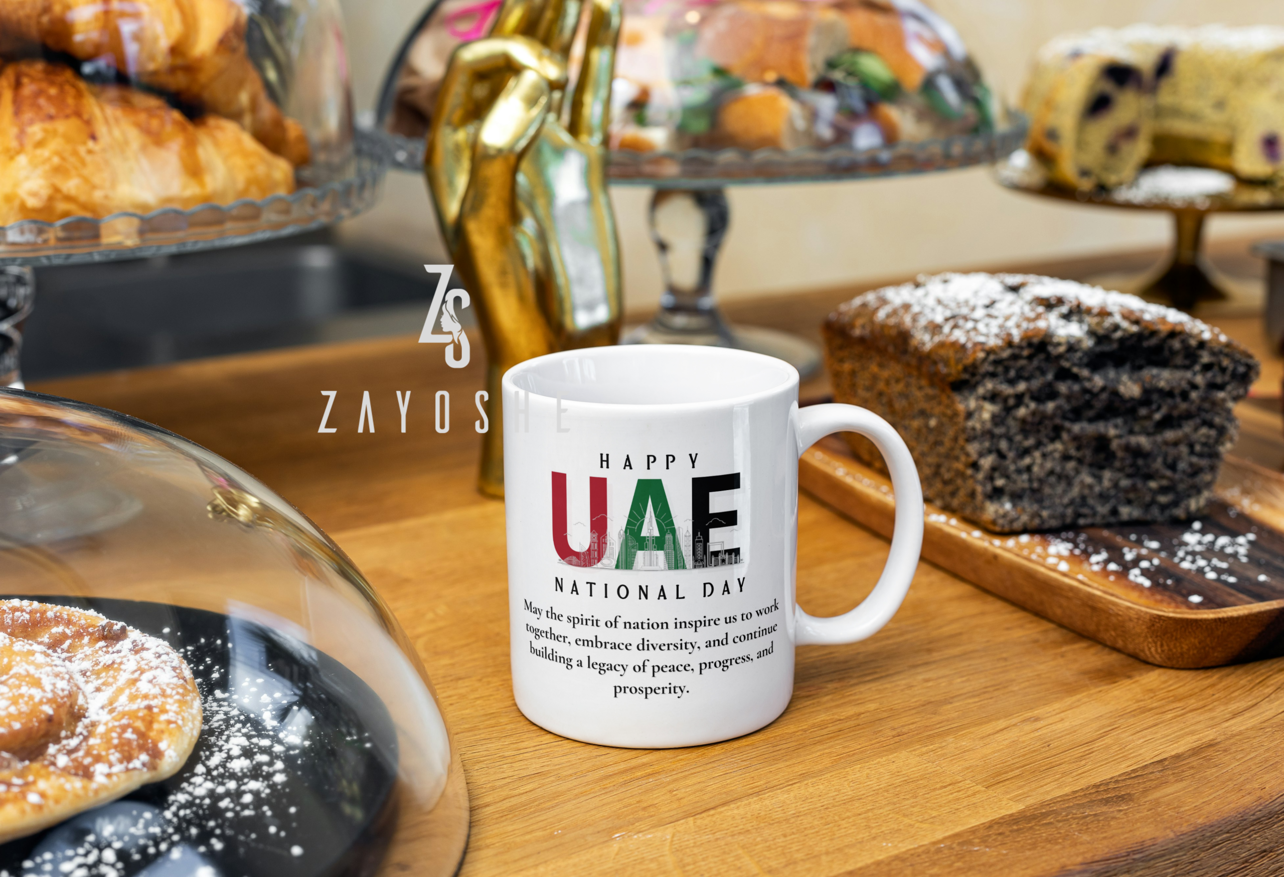 UAE National Day White Mug - Drinkware gift from ZAYOSHE in Maleha Street, Sharjah, UAE - image 2