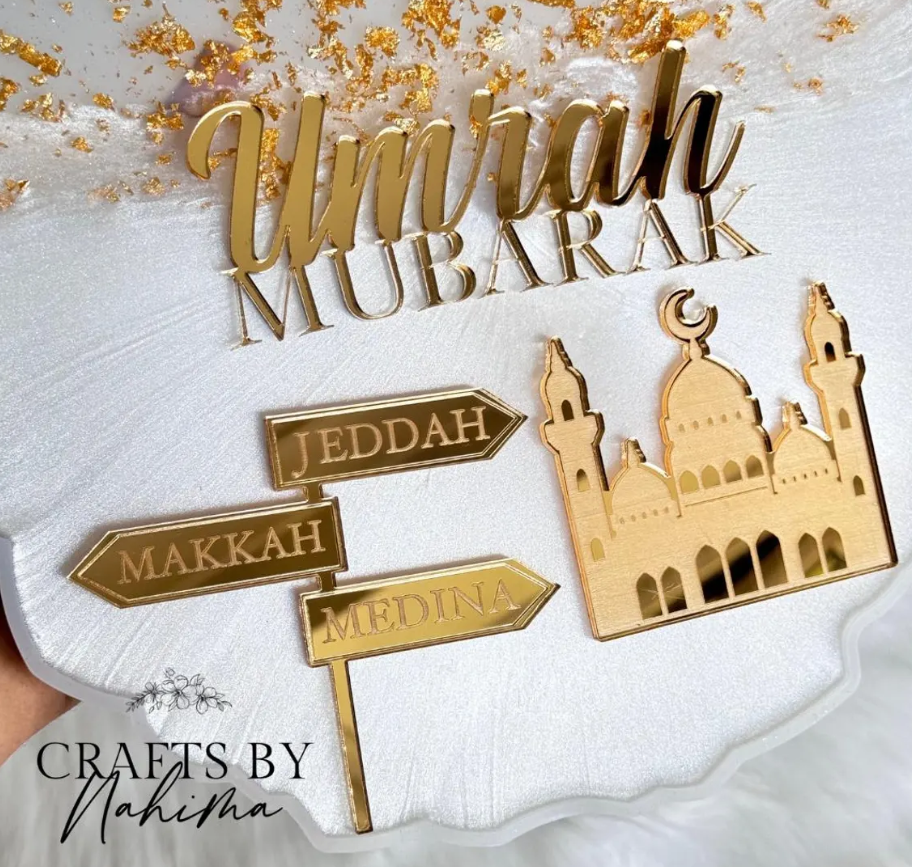 Umrah Mubarak Cake Topper - Cakes gift from ZAYOSHE in Maleha Street, Sharjah, UAE - image 2