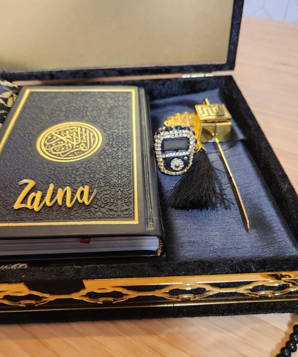 Exclusive Islamic Gift Set with Rainbow Quran For Her - Black