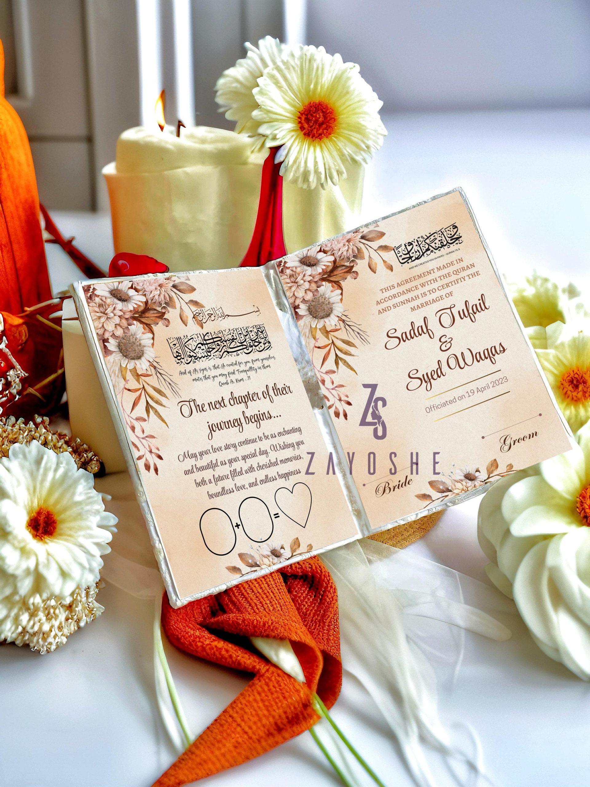 Customised Muslim Marriage Wedding Certificate - Gifts gift from ZAYOSHE in Maleha Street, Sharjah, UAE - image 3
