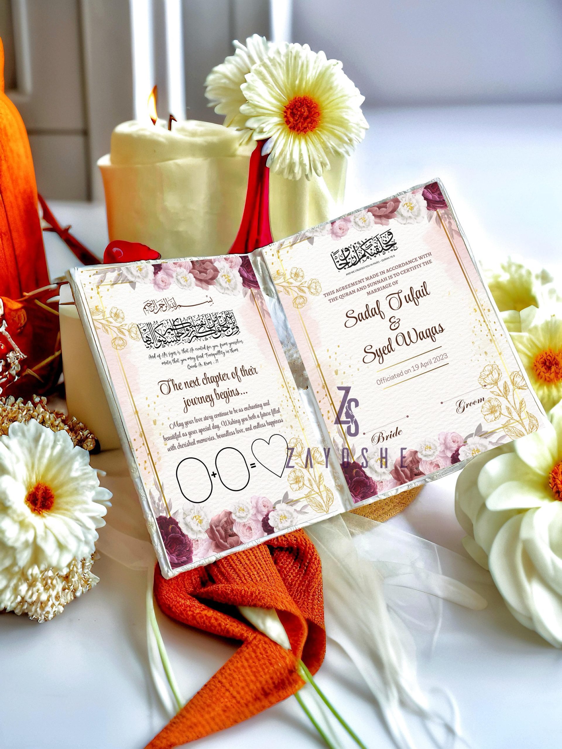 Customised Muslim Marriage Wedding Certificate - Gifts gift from ZAYOSHE in Maleha Street, Sharjah, UAE - image 4
