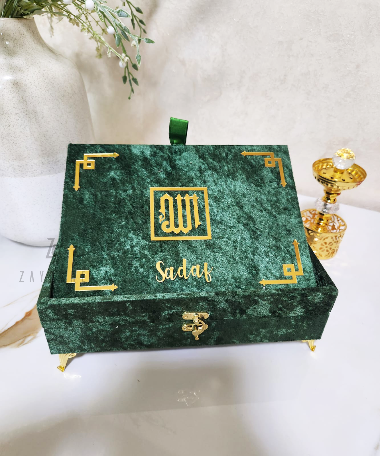 Luxurious Islamic Gift Box with Personalization – Green - Gift Sets gift from ZAYOSHE in Maleha Street, Sharjah, UAE - image 2