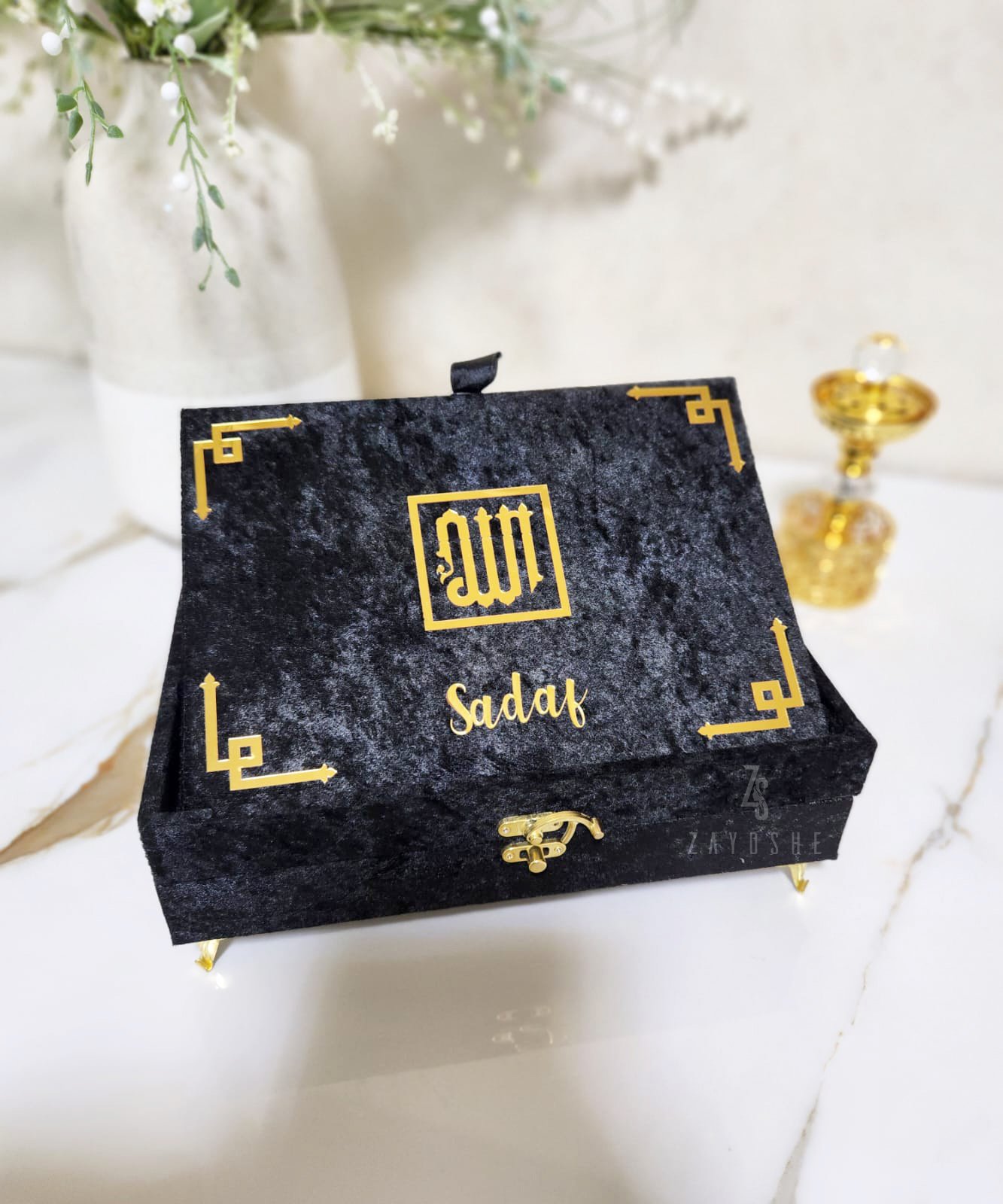 Luxurious Islamic Gift Box with Personalization – Black - Gift Sets gift from ZAYOSHE in Maleha Street, Sharjah, UAE - image 2
