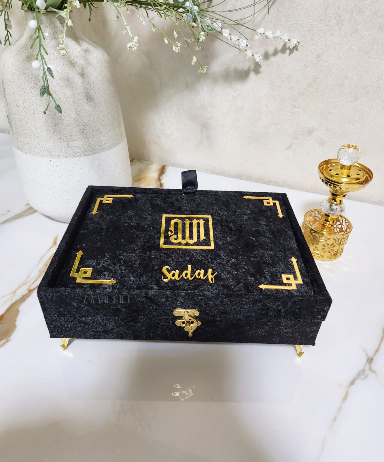 Luxurious Islamic Gift Box with Personalization – Black - Gift Sets gift from ZAYOSHE in Maleha Street, Sharjah, UAE - image 4