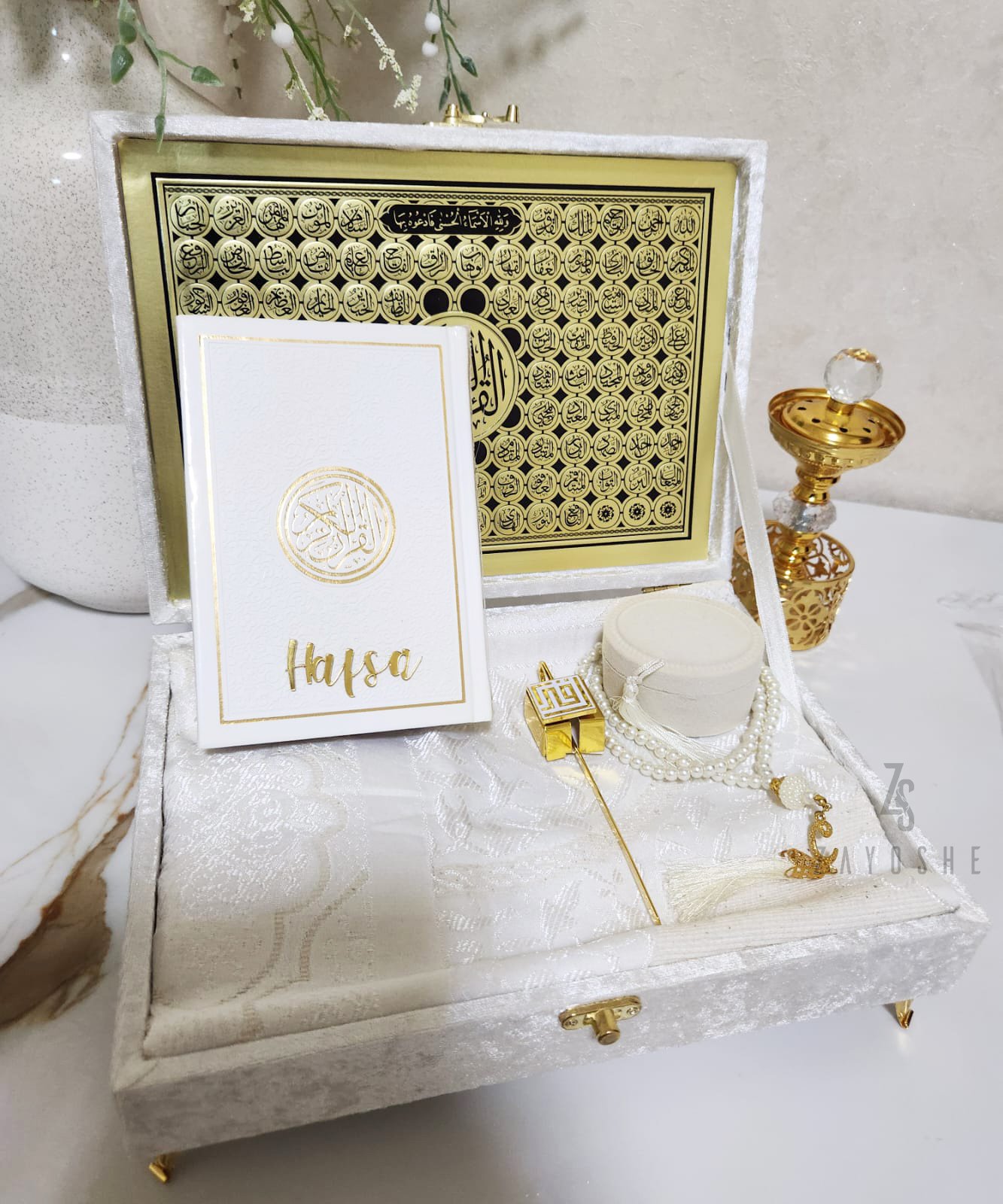 Luxurious Islamic Gift Box with Personalization – White - Gift Sets gift from ZAYOSHE in Maleha Street, Sharjah, UAE - image 6