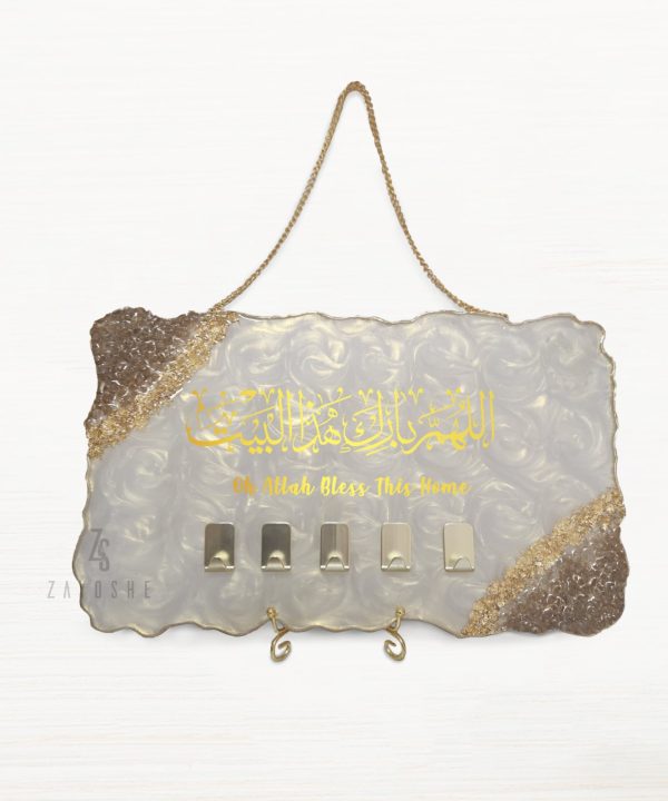 Personalized Resin Key Holder - White