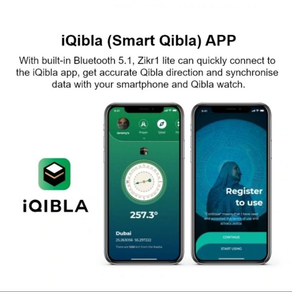 iQIBLA - Smart Tasbih Zikr Ring - Bright Gold