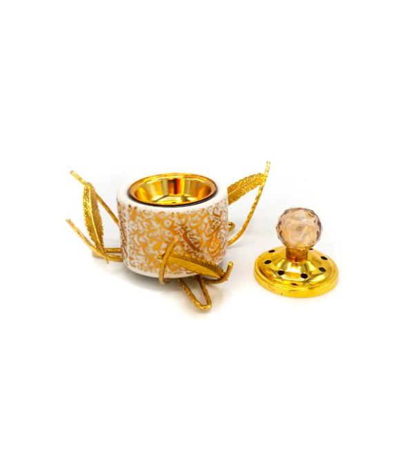 Gold Leaf Bakhoor Burner-white
