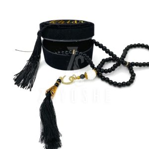 Pearl Tasbeeh With Personalized Case - Black