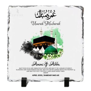 Personalized Umrah Mubarak Rock Slate