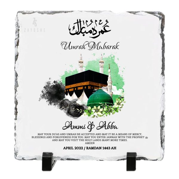 Personalized Umrah Mubarak Rock Slate