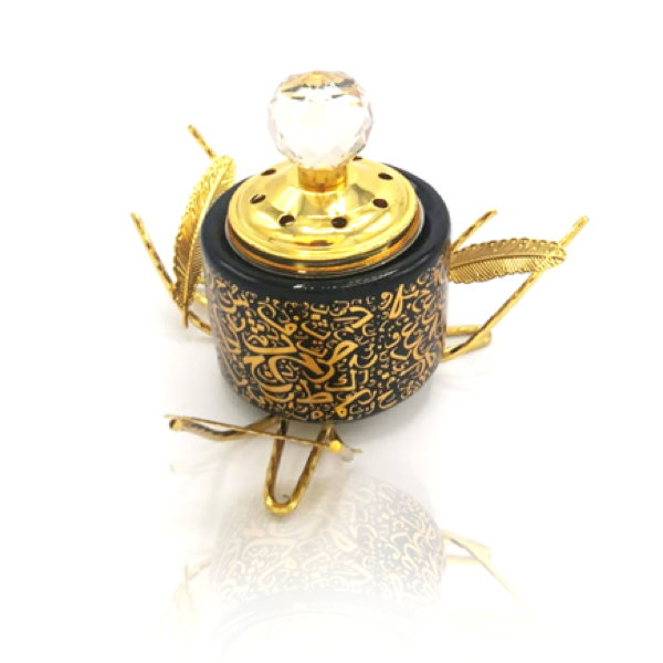 Gold Leaf Bakhoor Burner Black