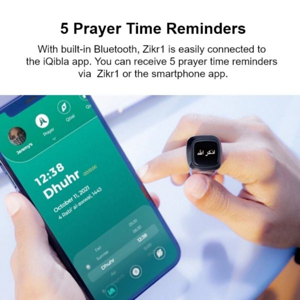 iQIBLA - Smart Tasbih Zikr Ring - Bright Gold