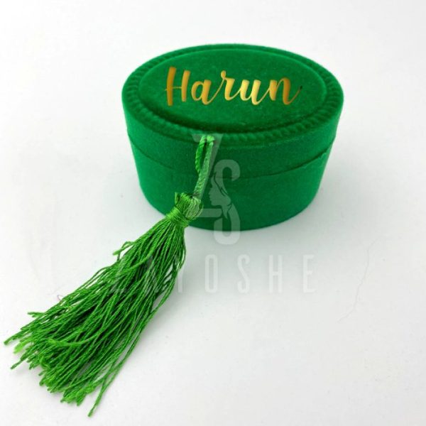 Pearl Tasbeeh With Personalized Case - Green