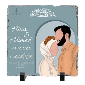 Personalised Wedding Couple Rock Slate