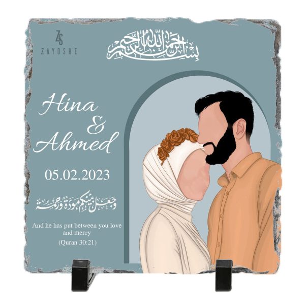 Personalised Wedding Couple Rock Slate