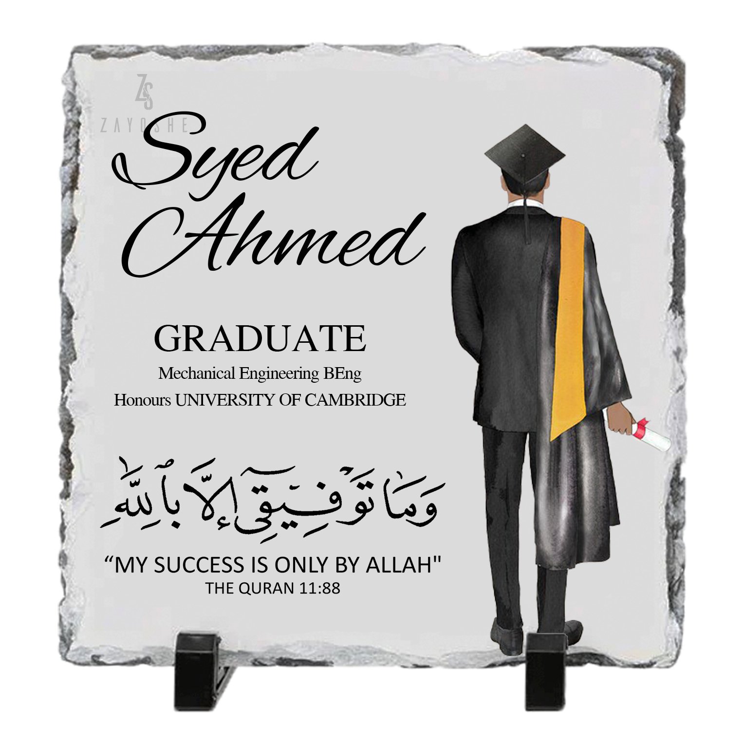 Personalised Graduation Rock Slate Frame - Frames gift from ZAYOSHE in Maleha Street, Sharjah, UAE