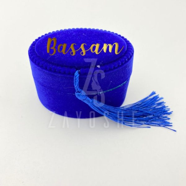 Pearl Tasbeeh With Personalized Case - Navy Blue