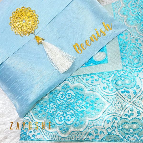 Prayer Rug With Pouch - Cyan Blue