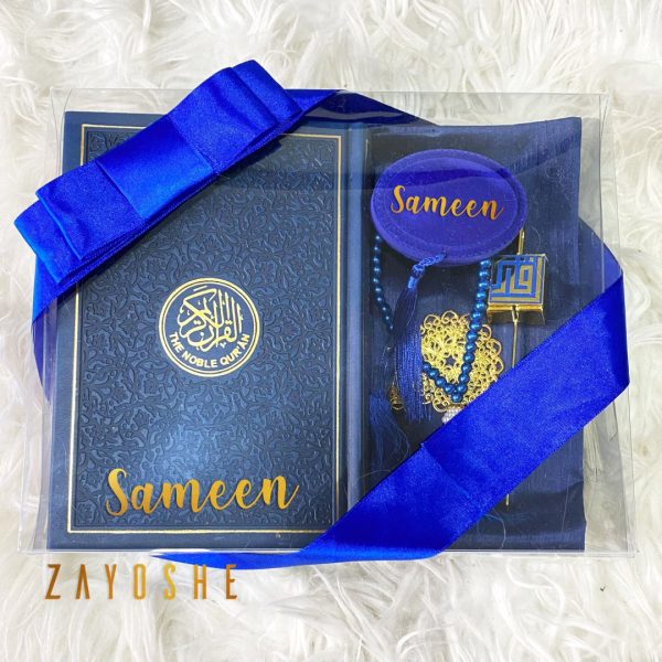 Premium Personalized Islamic Gift Set - Navy Blue