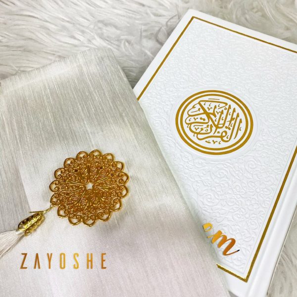 Rainbow Quran With Pouch - White