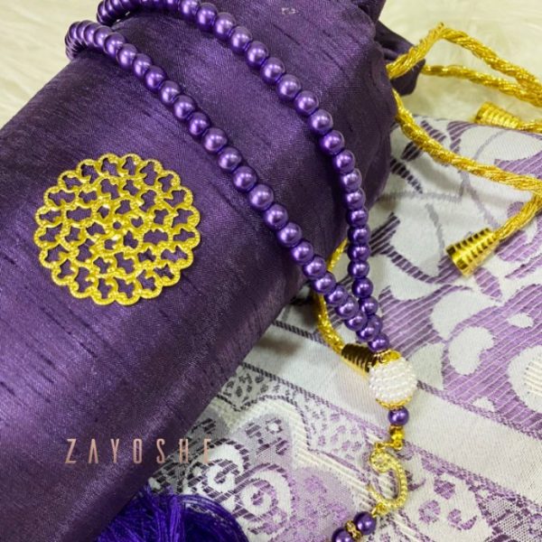 prayer-rug-with-cylindrical-pouch-zayoshe-3 Prayer Rug With Pouch And Matching Tasbeeh - Purple