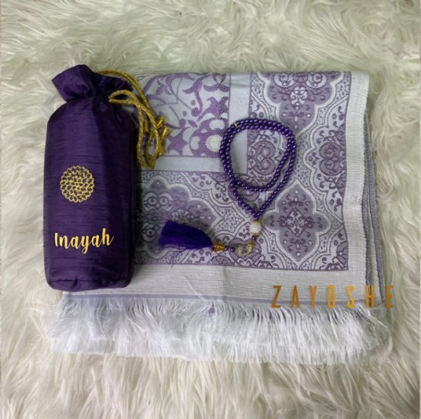 Prayer Rug With Pouch And Matching Tasbeeh - Green