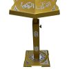 Sundus Adjustable Wooden Quran Stand - Black with Gold Design