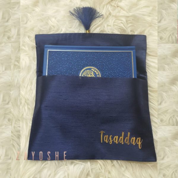 Rainbow Quran With Pouch - Navy Blue