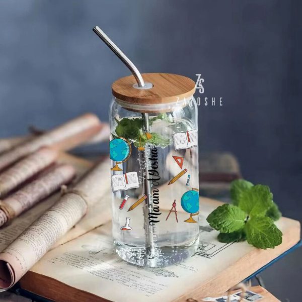 Teacher Custom Glass Cup 16oz