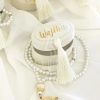 Pearl Tasbeeh With Personalized Case - White