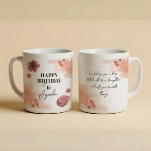 Personalized Floral birthday mug