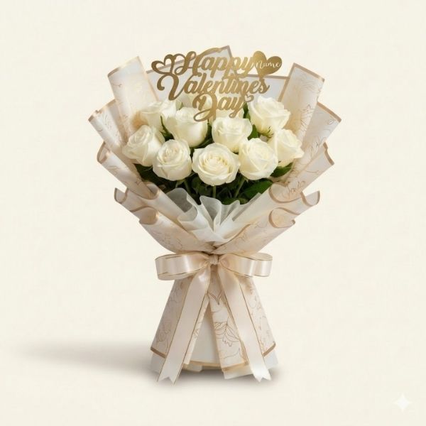 Classic White Rose Bouquet
