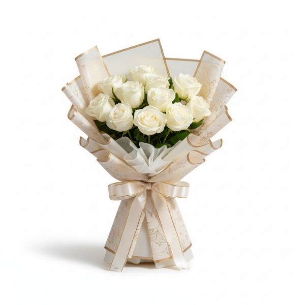 Classic White Rose Bouquet