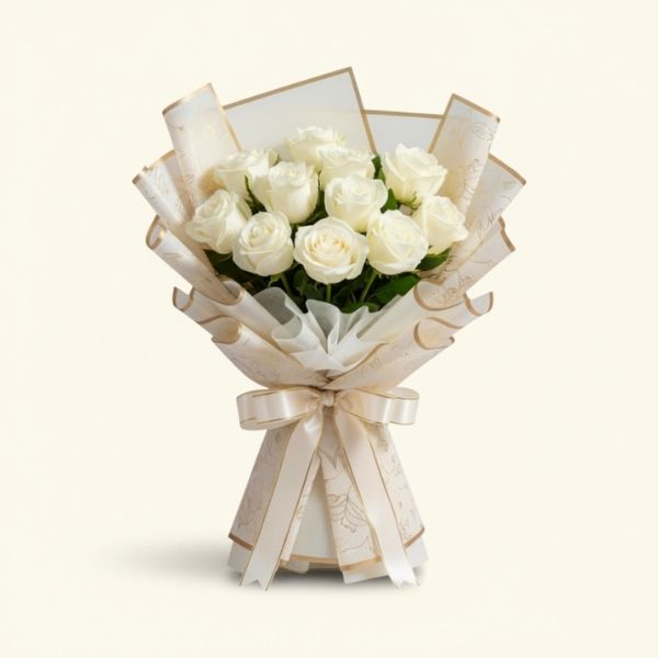 Classic White Rose Bouquet