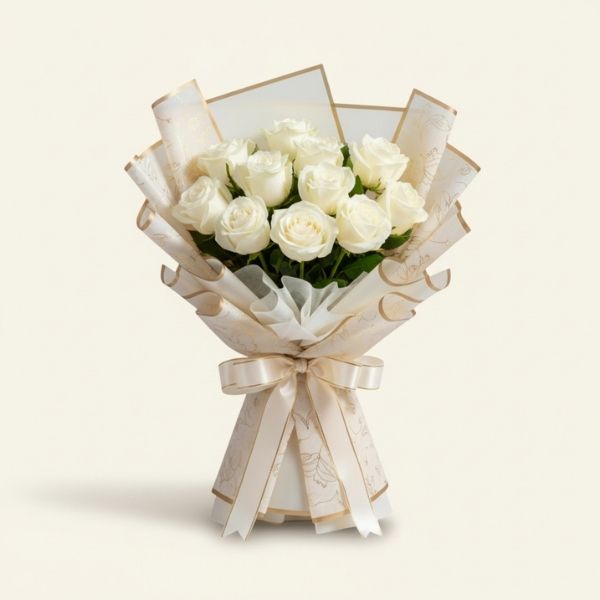 Classic White Rose Bouquet