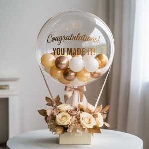 Congrats balloon with floral base