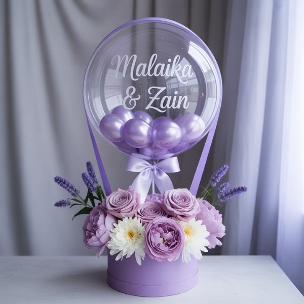 Custom Lavender Wedding Balloon Gift