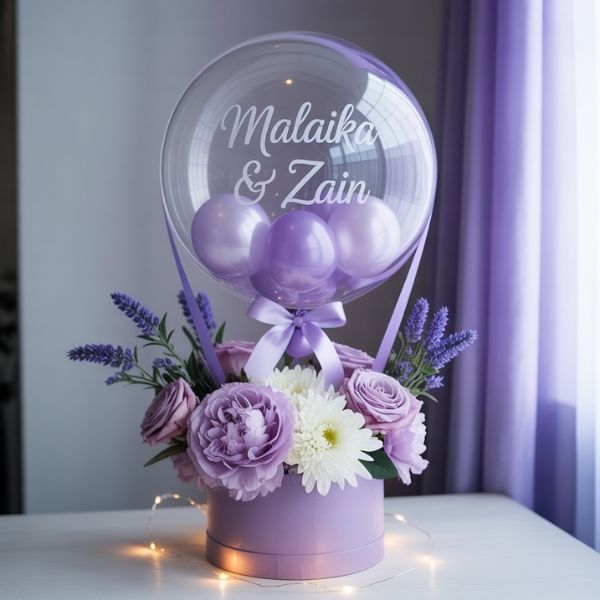 Custom Lavender Wedding Balloon Gift