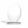 Customized Crystal Awards with Engraved Leaf Design