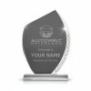 Customized Crystal Awards with Engraved Leaf Design