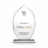 Customized Wide Flame Crystal Awards with Glass Base