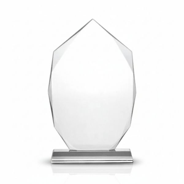 Customized Wide Flame Crystal Awards with Glass Base