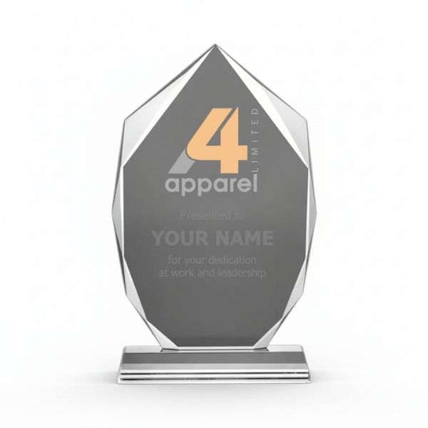 Customized Wide Flame Crystal Awards with Glass Base