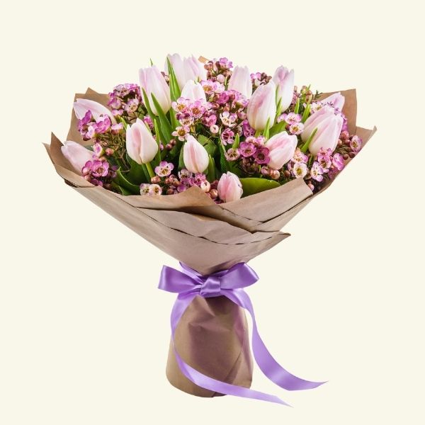 Elegant Blush Pink Tulip Flower Bouquet