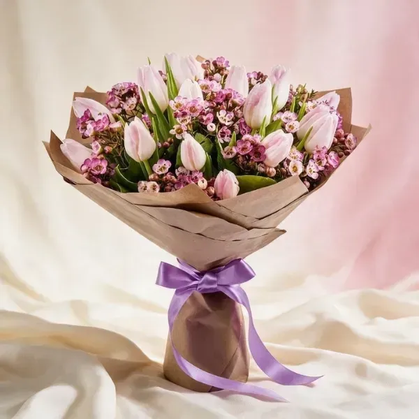 Elegant Blush Pink Tulip Flower Bouquet2 new Elegant Blush Pink Tulip Flower Bouquet