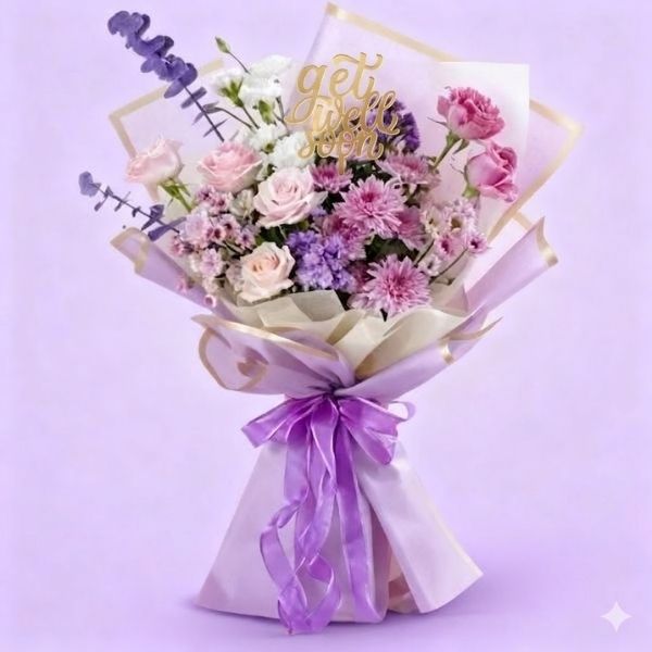 Lavender Bliss Pastel Flower Bouquet