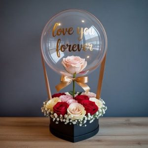 Love You Forever Floral Roses Balloon