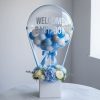 Newborn Baby Boy Blue Floral Balloon